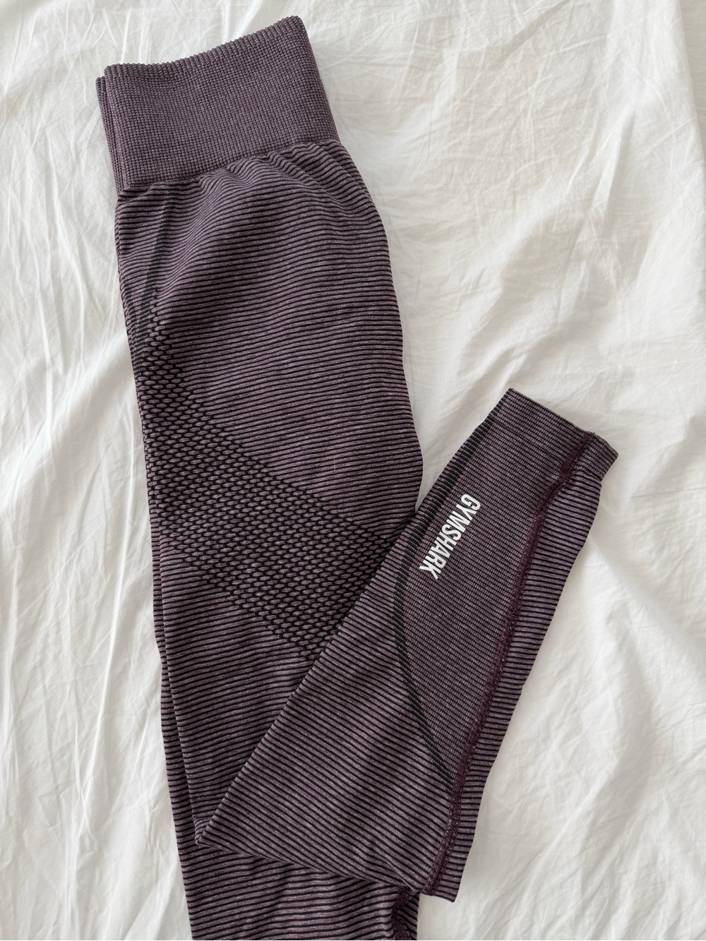 Gymshark Kids Ribbed Leggings in Plum